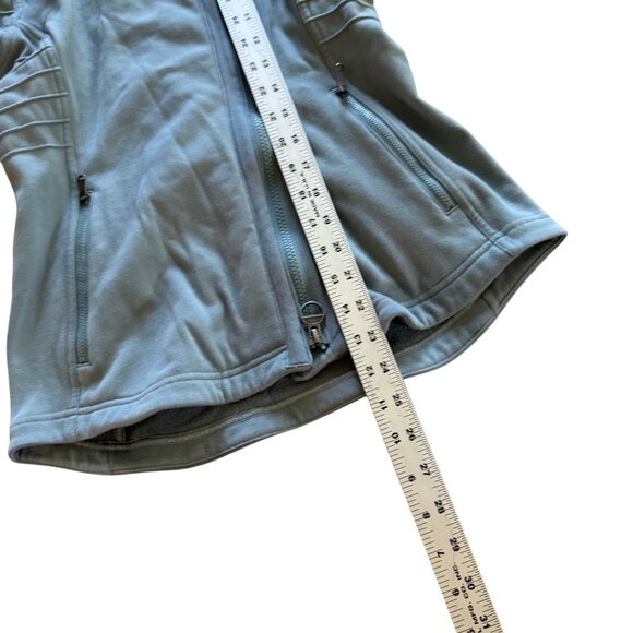 Athleta XS Moto Jacket Green Womens Full-Zip Stretch Fleece Lined - Picture 7 of 7